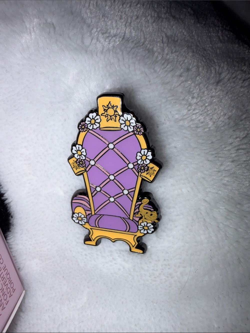 Disney loungefly rapunzel Purple and Gold Princess Throne Enamel Pin